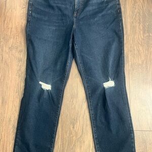 Express Dark Blue Slim Super High Rise Jeans